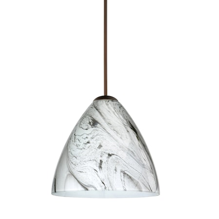 Besa Lighting Mia Cord Pendant, Marble Grigio, Bronze Finish, 1x50W Halogen 1XT-1779MG-BR